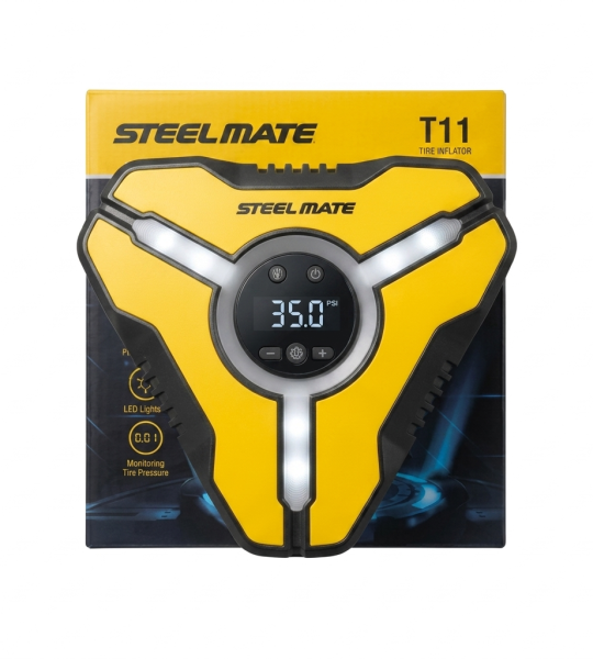 STEELMATE HEAVY DUTY T11 AIR COMPRESSOR PUMP – 12V DC PORTABLE DIGITAL TIRE INFLATOR